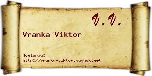 Vranka Viktor névjegykártya